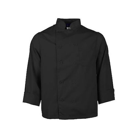 M Lightweight Long Sleeve Black Chef Coat